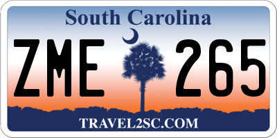SC license plate ZME265