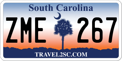SC license plate ZME267