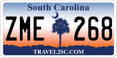 SC license plate ZME268
