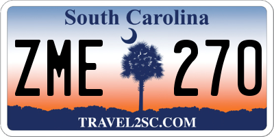 SC license plate ZME270