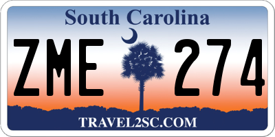 SC license plate ZME274