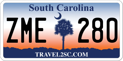 SC license plate ZME280
