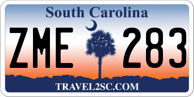 SC license plate ZME283