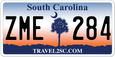 SC license plate ZME284