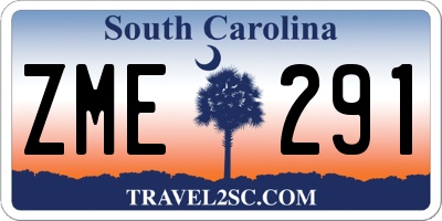 SC license plate ZME291