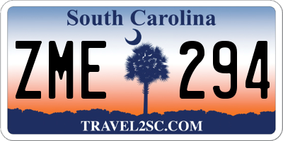 SC license plate ZME294
