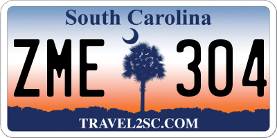 SC license plate ZME304