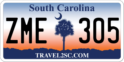 SC license plate ZME305