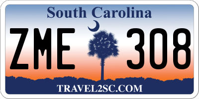 SC license plate ZME308