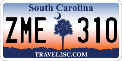SC license plate ZME310