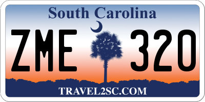 SC license plate ZME320