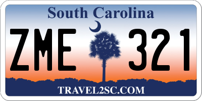 SC license plate ZME321