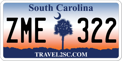 SC license plate ZME322