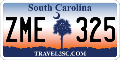 SC license plate ZME325