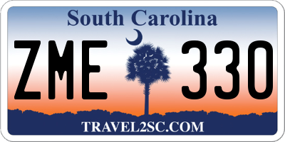 SC license plate ZME330
