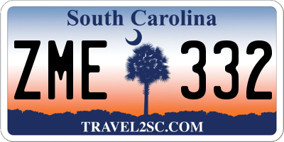 SC license plate ZME332