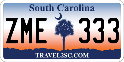 SC license plate ZME333