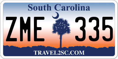 SC license plate ZME335