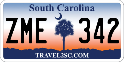SC license plate ZME342