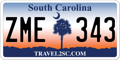 SC license plate ZME343