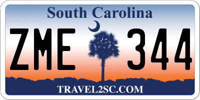 SC license plate ZME344