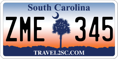 SC license plate ZME345