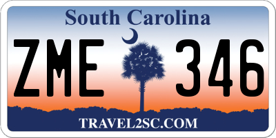 SC license plate ZME346