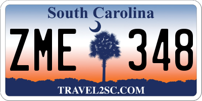 SC license plate ZME348