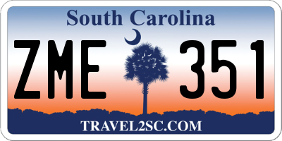 SC license plate ZME351