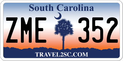 SC license plate ZME352