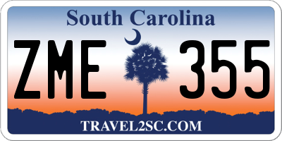 SC license plate ZME355