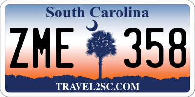 SC license plate ZME358