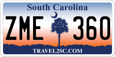SC license plate ZME360