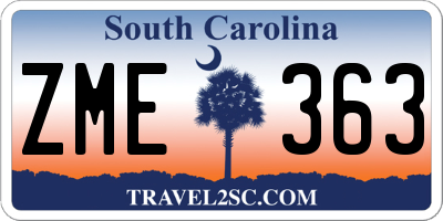SC license plate ZME363