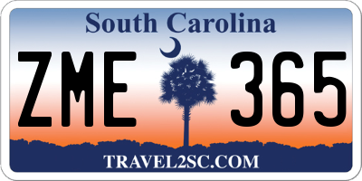 SC license plate ZME365