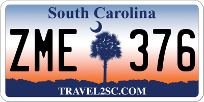 SC license plate ZME376