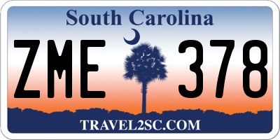 SC license plate ZME378