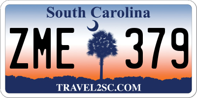 SC license plate ZME379
