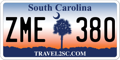 SC license plate ZME380
