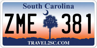 SC license plate ZME381