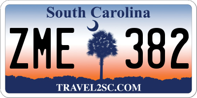 SC license plate ZME382