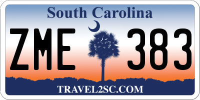 SC license plate ZME383