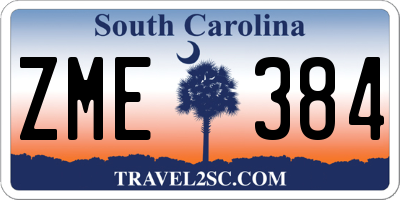 SC license plate ZME384