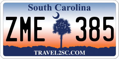 SC license plate ZME385