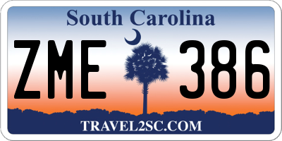 SC license plate ZME386