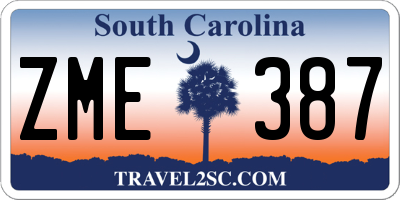 SC license plate ZME387