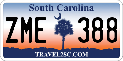 SC license plate ZME388