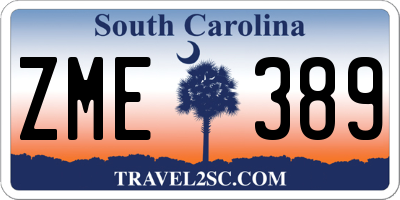 SC license plate ZME389