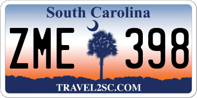 SC license plate ZME398