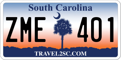 SC license plate ZME401